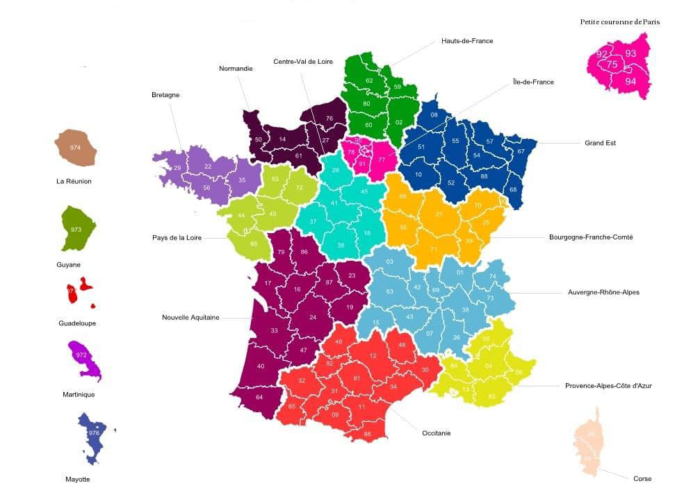 Carte de France - Régions France - Régions